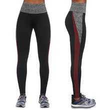 Damskie sportowe legginsy BAS BLACK Extreme - Czarno-szaro-czerwony