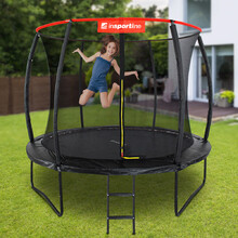 Solidna trampolina ogrodowa z siatką kompletny zestaw inSPORTline Flea 305 cm