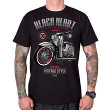 T-shirt koszulka BLACK HEART Vintage Style - Czarny