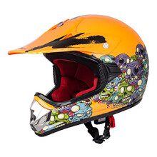Młodzieżowy kask motocyklowy W-TEC V310 enduro - Zombie neon pomarańczowy