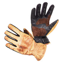 Skórzane rękawice motocyklowe W-TEC Denver - Czarno-brązowy