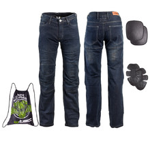 Męskie jeansowe spodnie motocyklowe W-TEC Pawted - Ciemny niebieski