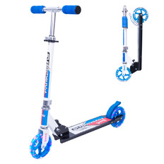 Hulajnoga składana WORKER Cirky ∙ niebieska ∙ świecące koła LED ∙ nośność 50 kg ∙ regulowana kierownica 68-88 cm
