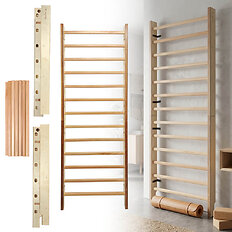 Drabinka gimnastyczna inSPORTline Dualmar 220x80 cm ∙ 11 szczebli ∙ lakierowane drewno bukowe ∙ nośność 130 kg