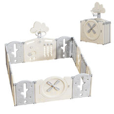 Plastikowy plac zabaw inSPORTline Bufalino 12+2 167x160x64 cm ∙ kojec ochronny ∙ edukacyjne elementy ∙ obręcz do kosza ∙ wiatrak ∙ stabilna rama