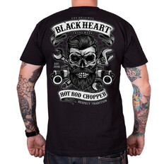 T-shirt Black Heart Respect Tradition ∙ 100% bawełna ∙ krótkie rękawy ∙ okrągły dekolt ∙ rebeliancki nadruk ∙ dla motocyklistów