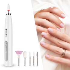 Elektryczny pilnik do paznokci inSPORTline Kreluca ∙ wielofunkcyjny zestaw do manicure ∙ regulowana prędkość ∙ ładowanie USB