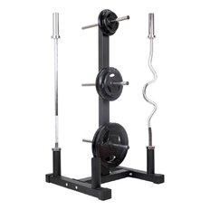 Stojak na obciążenia olimpijskie 30 mm inSPORTline Mitrello ∙ 6 trzpieni ∙ 4 miejsca na gryfy ∙ nośność 350 kg ∙ gumowe odbojniki