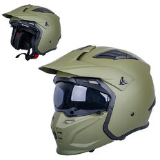 Kask motocyklowy modułowy W-TEC Badalone Army ∙ 3w1 ∙ waga 1250 g ∙ skorupa ABS ∙ blenda przeciwsłoneczna