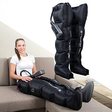 Kompresyjny masażer nóg inSPORTline Compflex ∙ 6 poziomów ciśnienia 50-160 mmHg ∙ 4 programy ∙ 5 komór powietrznych ∙ bateria 2500 mAh 90 min pracy