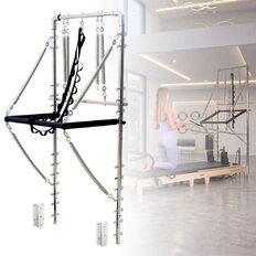 Wieża do reformera Pilates inSPORTline Driftaler ∙ nośność 100 kg ∙ drewniany drążek roll-down ∙ 8 sprężyn ∙ uchwyt V ∙ 53 oczka