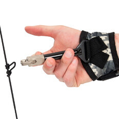 Spust cięciwy łuku na nadgarstek inSPORTline Relero ∙ regulowany ∙ obrót 360° ∙ stal nierdzewna ∙ nylon ∙ waga 90 g
