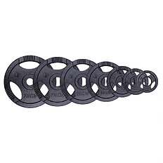 Żeliwne talerze olimpijskie inSPORTline Hamerton Black 50 mm 1,25-25 kg ∙ wytrzymałe uchwyty ∙ do sztangi olimpijskiej