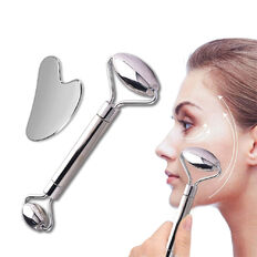 Zestaw do masażu twarzy inSPORTline Comesta Face Roller Gua Sha ∙ chłodzenie ∙ lifting ∙ rozluźnienie mięśni