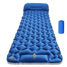Pompowany materac turystyczny ze zintegrowaną pompką inSPORTline Soultea 190x60x6 cm ∙ zintegrowana poduszka ∙ izolacja termiczna ∙ do kempingu