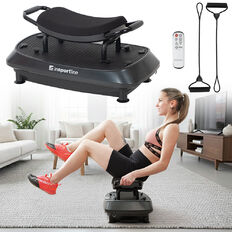 Dwupoziomowa platforma wibracyjna inSPORTline Duonique ∙ 3 wibracje ∙ 30 prędkości ∙ 6 programów ∙ pilot zdalnego sterowania ∙ nośność 100 kg ∙ ekspandery