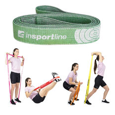 Guma oporowa do fitnessu inSPORTline Rand Light ∙ zielona ∙ opór 5 kg ∙ obwód 208 cm ∙ tekstylna ∙ ultra lekka