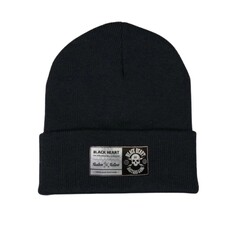 Czapka zimowa bawełniana na uszy BLACK HEART Logo Skull