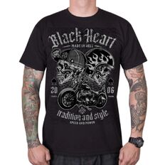 Męska koszulka T-shirt motocyklowa Black Heart Traditional and Style ∙ 100% bawełna ∙ buntowniczy nadruk ∙ komfort dla motocyklistów