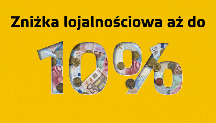 System lojalnościowy dla naszych stałych klientów. Zniżki do 10%