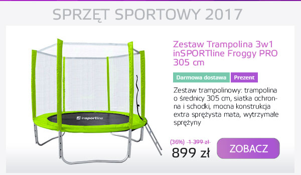 Zestaw Trampolina 3w1 inSPORTline Froggy PRO 305 cm