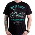 Koszulka T-shirt motocyklowy BLACK HEART Kozí dech - Czarny