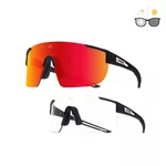 Fotochromowe sportowe okulary przeciwsłoneczne Altalist Kaku SP4 - czarny z czerwonymi okularami