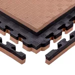 Mata puzzle fitness tatami na podłogę ochronna inSPORTline Malmeida 100x100x4 cm - mousse mousse-czarny, wzór 5 pasków