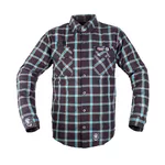 Koszula flanelowa męska motocyklowa W-TEC Black Heart Respector II - czarny z niebieskim paskiem