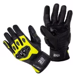 Skórzane rękawice motocyklowe W-TEC Janstur - Czarny-fluo