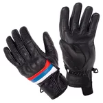 Letnie skórzane rękawice motocyklowe W-TEC Laudero - Czarny