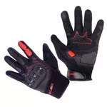 Rękawice motocyklowe letnie z obsługą smartfonu W-TEC Valelungo - Czarno-czerwony