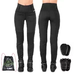 Damskie legginsy motocyklowe W-TEC Noposum z aramidem - Czarny