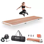 Ścieżka akrobatyczna Airtrack inSPORTline Airstunt 400x100x10 cm mocha mousse z pompką elektryczną