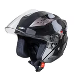 Kask motocyklowy otwarty z blendą W-TEC Putta - czarno-brązowy