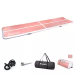 Ścieżka akrobatyczna Airtrack inSPORTline Airstunt 500x100x10 cm różowa z pompką elektryczną