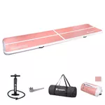 Ścieżka akrobatyczna Airtrack inSPORTline Airstunt 500x100x10 cm różowa z pompką