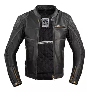 Męska skórzana kurtka motocyklowa W-TEC Suit - vintage czarny