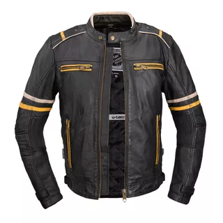 Męska skórzana kurtka motocyklowa W-TEC Traction - Czarny