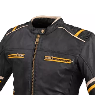 Damska skórzana kurtka motocyklowa W-TEC Traction Lady - Czarny
