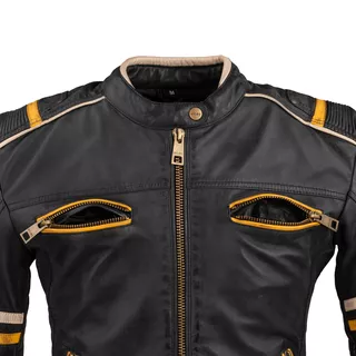 Damska skórzana kurtka motocyklowa W-TEC Traction Lady - Czarny