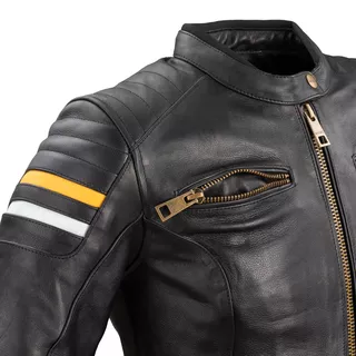 Damska skórzana kurtka motocyklowa W-TEC Stripe Lady - Czarny