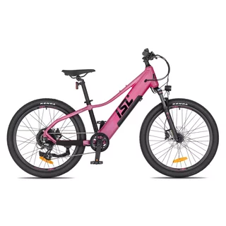 Młodzieżowy rower elektryczny inSPORTline ISL Savager 24" ∙ bateria 360 Wh ∙ zasięg do 70 km ∙ silnik bafang ∙ hamulce hydrauliczne - Różowy rumieniec