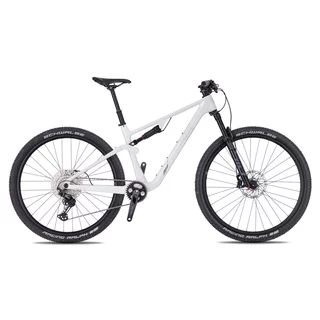 Rower z pełnym zawieszeniem 4EVER Sonnic Elite 29" - model 2026 ∙ karbonowa rama ∙ pełne zawieszenie ∙ waga 13,2 kg ∙ 12 biegów Shimano - biały/srebrny piasek