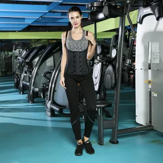 Gorset fitness na ramiączkach stabilizująco wyszczuplający inSPORTline Corsup - Czarny