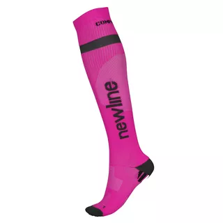 Podkolanówki skarpety kompresyjne do biegania Newline Compression Sock 90941 - Biały - Różowy