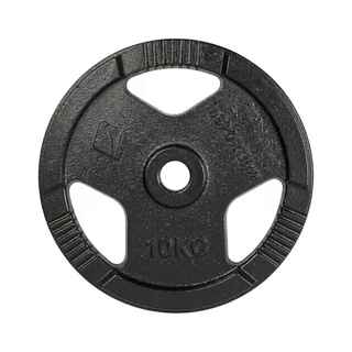 Obciążenie żeliwne inSPORTline Hamerton Black 10 kg ∙ otwór 30 mm ∙ praktyczne uchwyty ∙ odporna powłoka