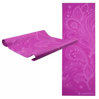 Mata fitness do ćwiczeń inSPORTline Spirit 172x61 cm ∙ PCV 3 mm ∙ antypoślizgowa ∙ waga 0,8 kg ∙ pokrowiec - Fioletowy