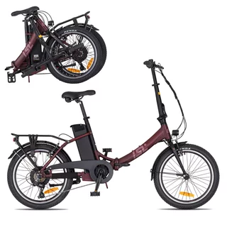 Składany rower elektryczny inSPORTline ISL Felior 468 Wh 20" - model 2026 ∙ składak ∙ bateria 468 Wh ∙ zasięg do 100 km ∙ nośność 125 kg - Aksamitna czerwień