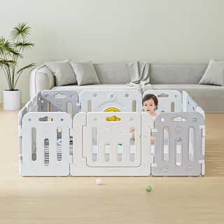 Plastikowy kojec dla niemowląt dziecka inSPORTline Klaudino 12+2 188x208x66 cm